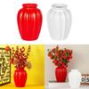 Plastik-Blumenvase Imitation Keramik Haushalts-Blumentopf Einfarbig Wohnzimmerdekoration Blumenarrangement-Behälter