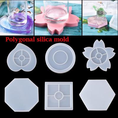 Transparent Handmade Craft Epoxy Coaster Teacup Mat Mold Crystal Glue Dropping Tool Silicone Molds