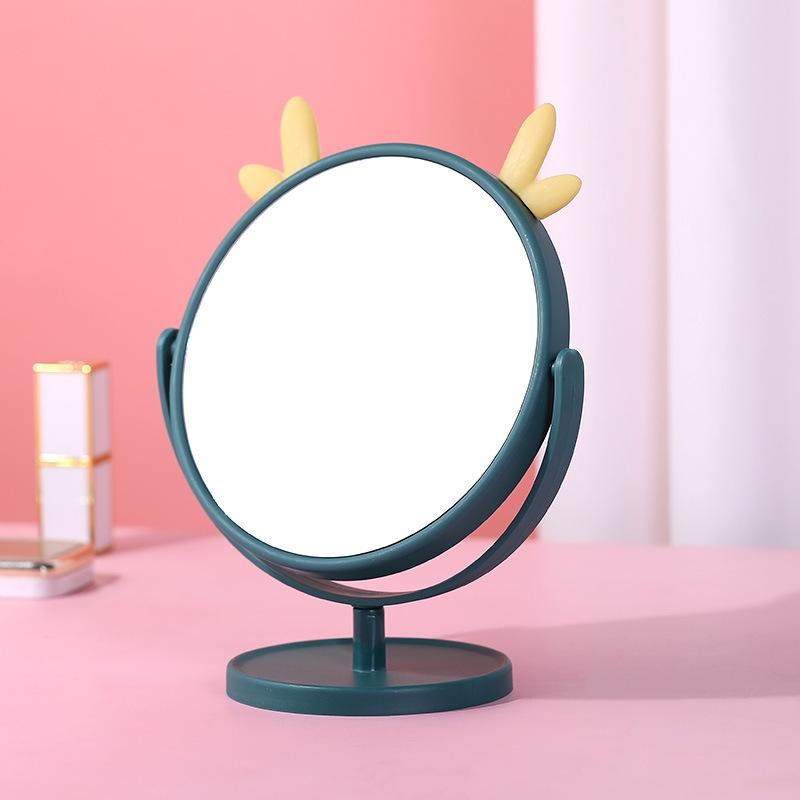 Cute Desktop HD Vanity Mirror Cat Ear Single Side Makeup Mirror Multifunctional Adjustable Makeup Princess Mirror