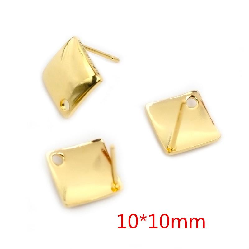 20pcs 316 Stainless Steel Gold Color Geometric Earring Stud Earring Posts Connector For DIY Earrings Jewelry Making Supplies