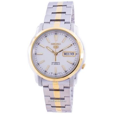 5 orologio da uomo automatico quadrante bianco SNKL84K1