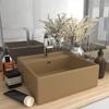 Day and Night - Day and Night Luxurious Square Overflow Washbasin Matte Cream Ceramic 41x41 Cm
