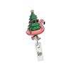 Sequins ABS Retractable Badge Holder Christmas Badge Holder with Metal Clip for Conference Holiday Parties Daily Use