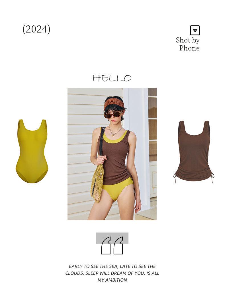 Retro Fashion Two-Piece Swimsuit with Fixed Cups