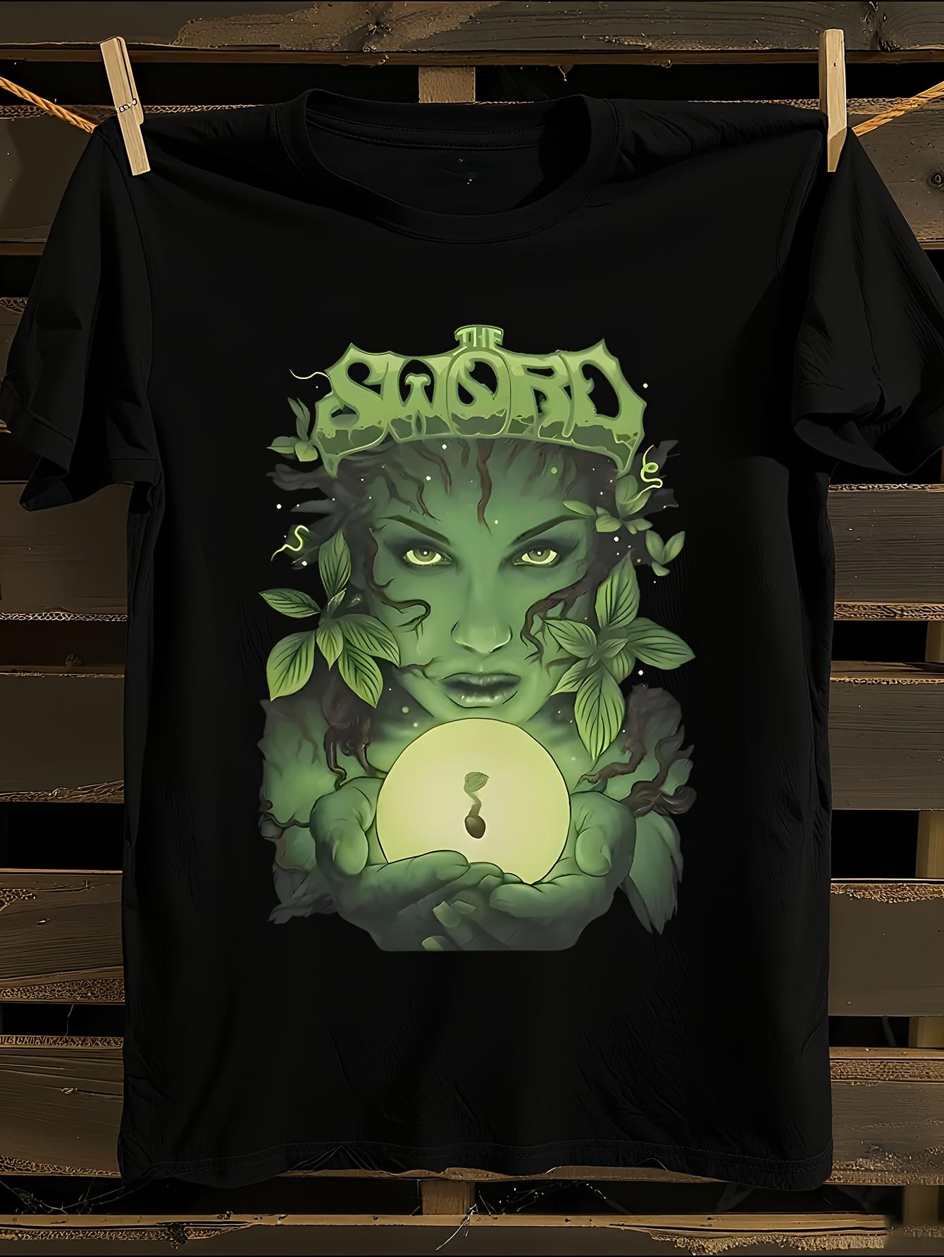 Plus Size Black Fantasy Art Graphic Tshirt XXXL