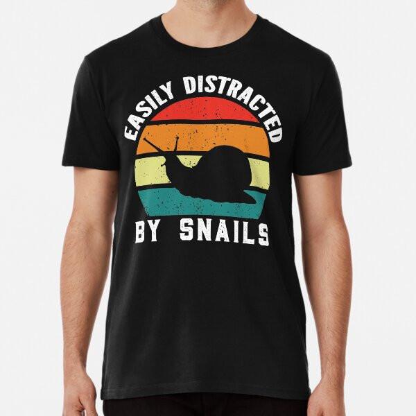 Easily Distracted By Snails (Funny Gift For T-Shirt S-5XL Best T-Shirt