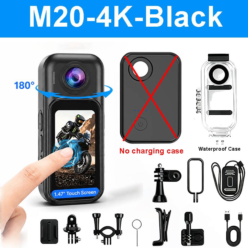 4K Mini WiFi Action Camera Sports Video Recorder Portable Wearable Body Cam 1080P Camcorder Charging Case For Cyclin Motorcycle