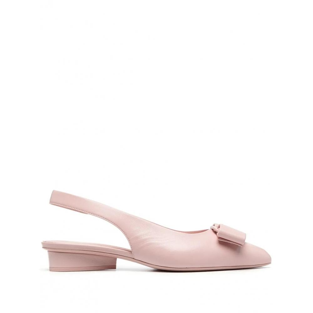 Salvatore Ferragamo Ferragamo Bow Detail Slingback Ballerina Shoes Pink