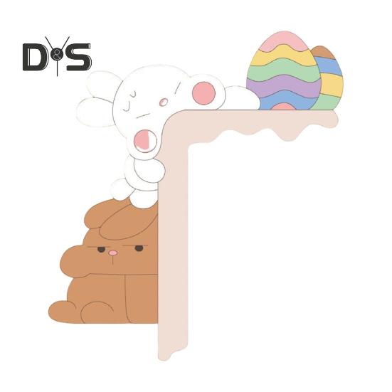 

1/2 шт. пасхальный кролик дверной уголок украшение фермерский деревенский мультяшный кролик дверная рама знак передняя дверь край верхний орнамент