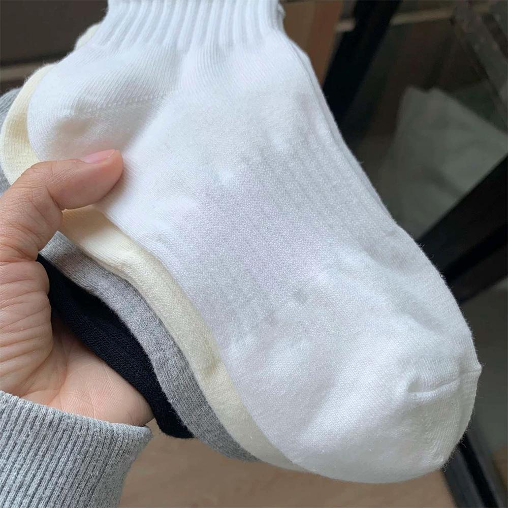 Soft Cotton Socks Men Women Solid Black White Breathable High Quality Sport Socks Spring Summer Male's Business Mid-tube Sock