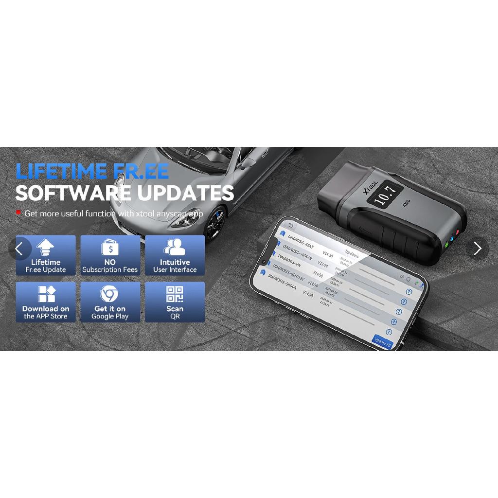 2026 Novo XTOOL Anyscan A30D V2.0 Scanner OBD2 Gratuito Vitalício Ferramentas de Diagnóstico Bluetooth Todos os Sistemas 19 Redefinições Bidirecional FCA