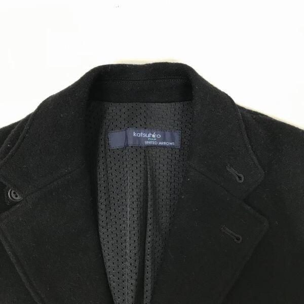 katsuhiro pour UNITED ARROWS Wool Short Coat Black Men's 46 Italian Fabric(USED)