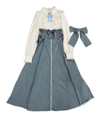 Kleid Mori Girl Koreanischer Stil Gothic Floral Französisch Schlankmachend Lang Größe S [XHSUKADO] Einteiliges Set, Stil, Schnürung, Schleife, Rüschen, Lolita, Stickerei
