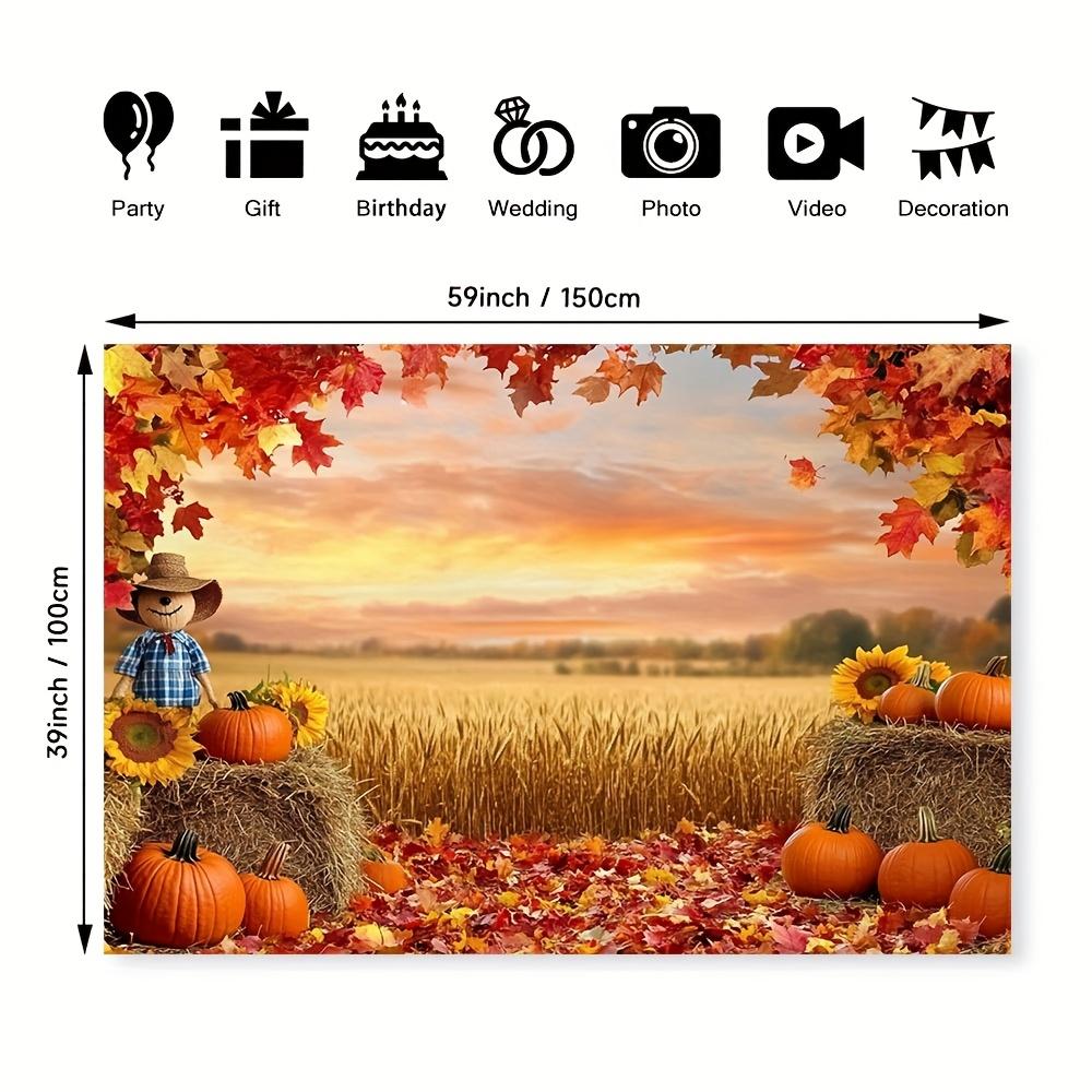 1 Thanksgiving Herbsternte Landschaft Party Banner - Lebendiger Herbst Thema Hintergrund Außen Dekoration