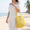 Large Capacity Woven Shoulder Bag Fashion Nylon Mesh Tote Bag Sweet Grocery Bag  Shopping Bag