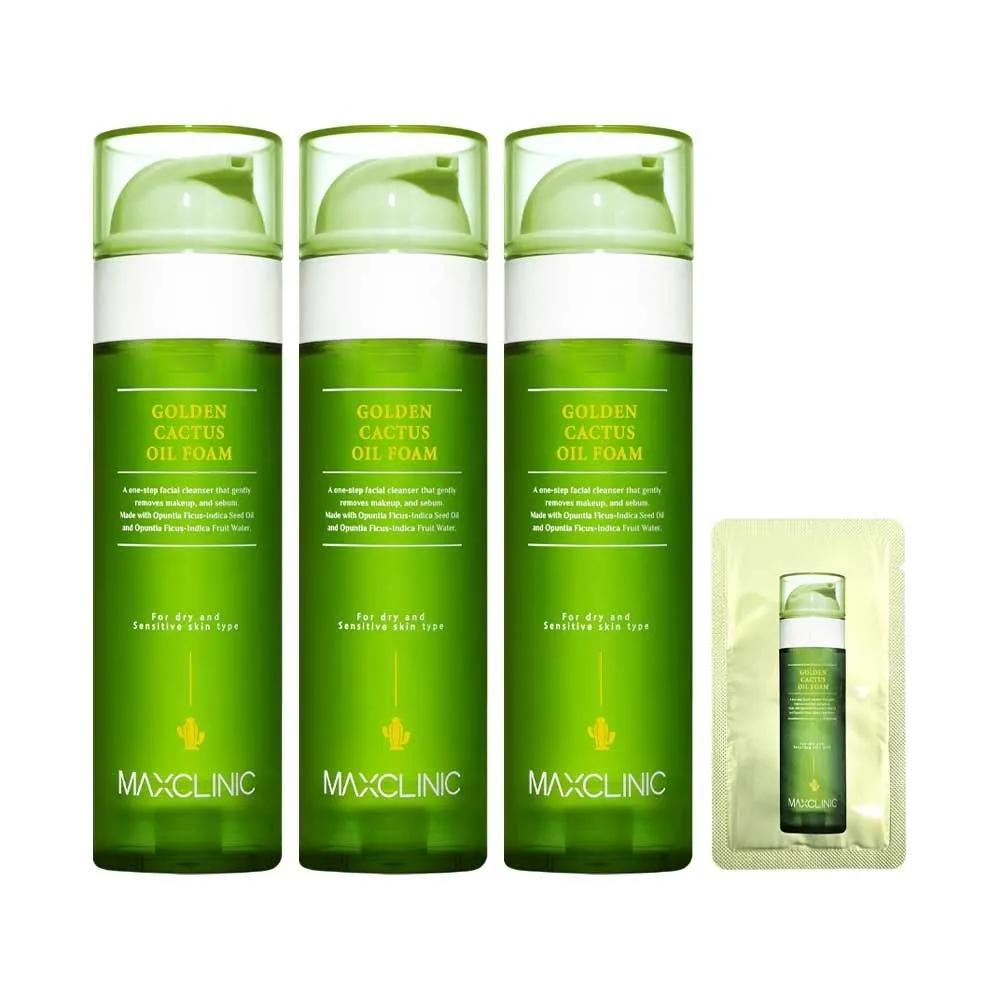MAXCLINIC Oil Foam Cleansing Golden Cactus Large Size 110g 3 Packs