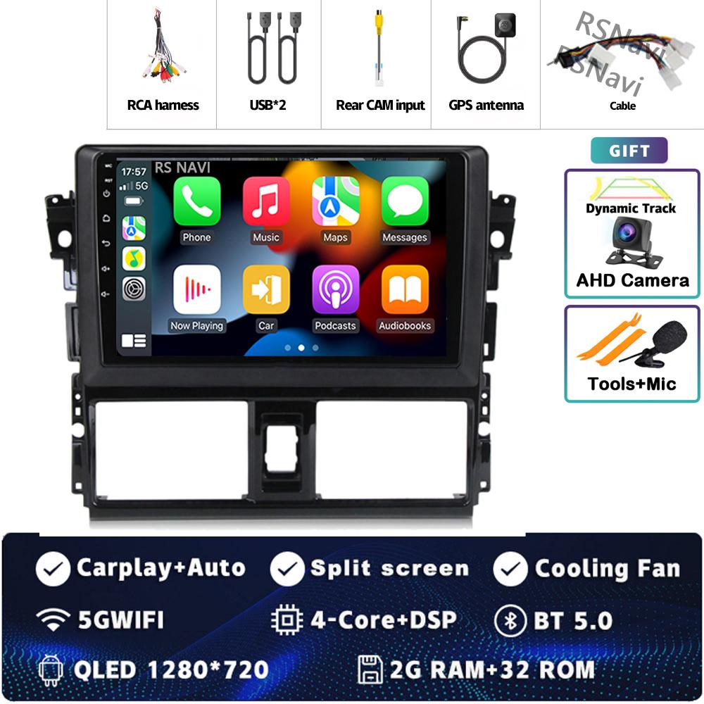 

Android 14 Carplay автомобильное радио для Toyota Vios Yaris 2013 2014 2015 2016 мультимедийный видеоплеер навигация GPS стерео 2Din DVD BT