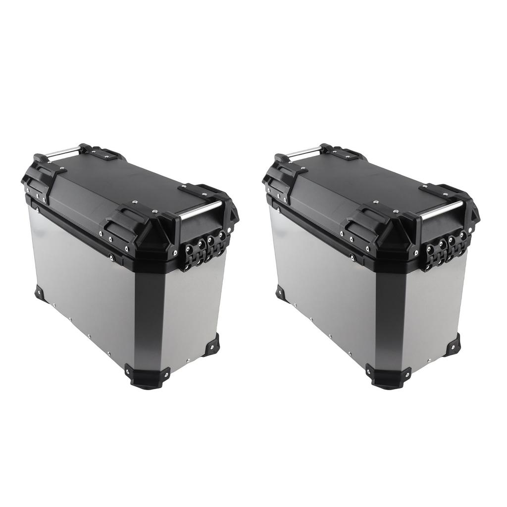 2PCS Motorcycle Side Box 35L Large Capacity Aluminum Alloy Hard Saddlebag with   Lock and Handle Replacement for  