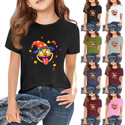 Kinder Mode Lässig Kurzarm Bedruckt Rundhals Kurzarm T-Shirt Top
