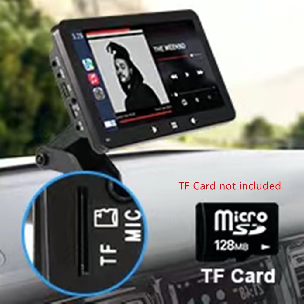 7" Portable Stereo Multimedia Player Support For Carplay w/Rear View Camera +Mic