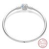 Bracciale Argento 925 Originale 17-20CM Stella Luna Sole Quadrifoglio Zircone Verde Bracciali Adatti Fai da Te Ciondoli Gioielli Compleanno Regali