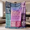 2026 Latest Flannel Blanket Soul Sister Gift Blanket Soft Flannel Throw with Heartfelt Sister Quotes,  Patchwork Design & Pastel Colors AllSeason Couc