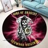 Sons of Anarchy Retro Printed Round Carpet Living Room Bedroom Carpet Non -slip Door Yoga Mat Floor Mats Birthday Gift