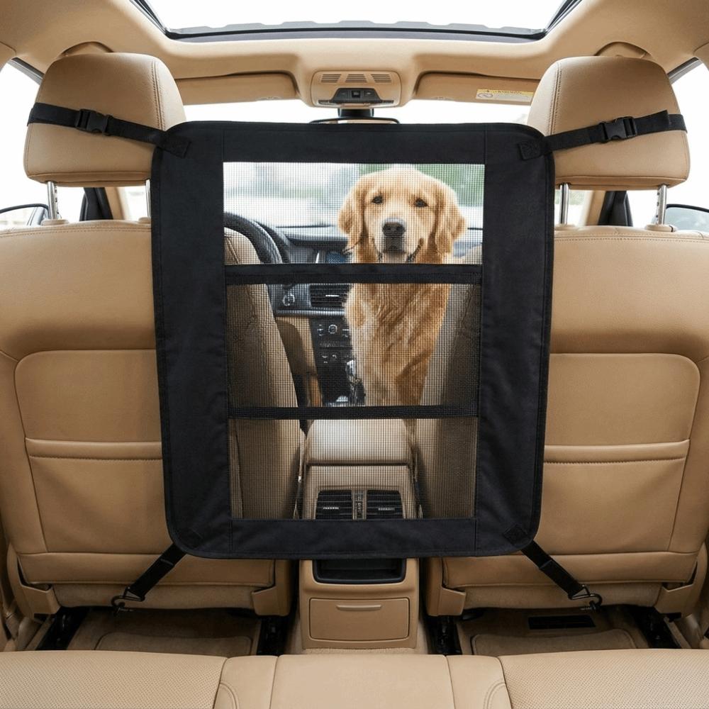 Adjustable Rear Seat Protective Railing Elastic Car Seat Storage Net  Pet Restraint