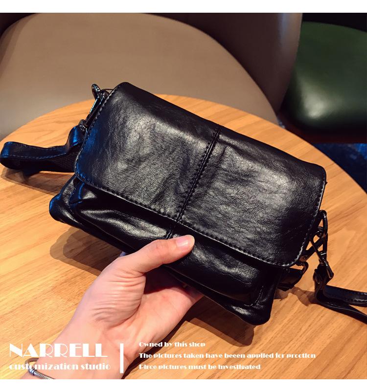 

Women s bag new wrist bag solid color retro cowhide pattern small square bag high texture shoulder messenger bag small bag women чёрный