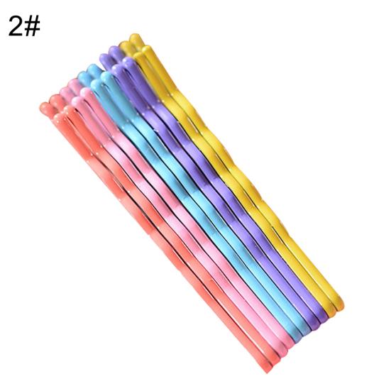 10Pcs Girl Rainbow Magnoloran Wavy Bobby Pins Hair Clip Hairpin Hairdressing