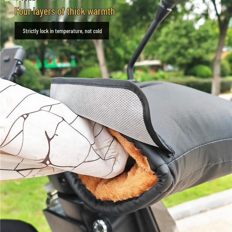 Warme, winddichte elektrische Motorrad-Lenkerhandschuhe mit Samtfutter zum Kälteschutz
