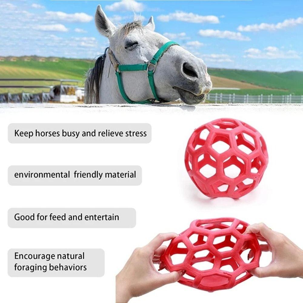 Red/Blue/Green Horse Treat Ball TPR Hanging Feeding Toy Horse Feeding Dispenser  Cattle