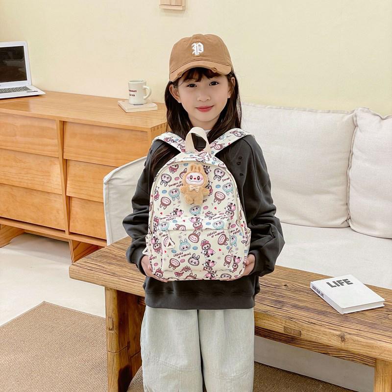 Children School Bag Cartoon Cute Labubu Backpack Large Capacity Children Backpack Kawaii Casual Backpack Birthday Gifts