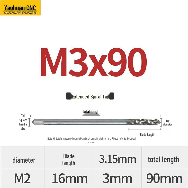 HSS6542 High-Speed Steel Extended Machine Tap for Deep Spiral Blind Holes