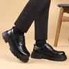 Fashion Black Thick Soled Leather Shoes Classic Retro Versatile Style Outdoor Leisure Party Daily Business Dress Office Adult Shoes