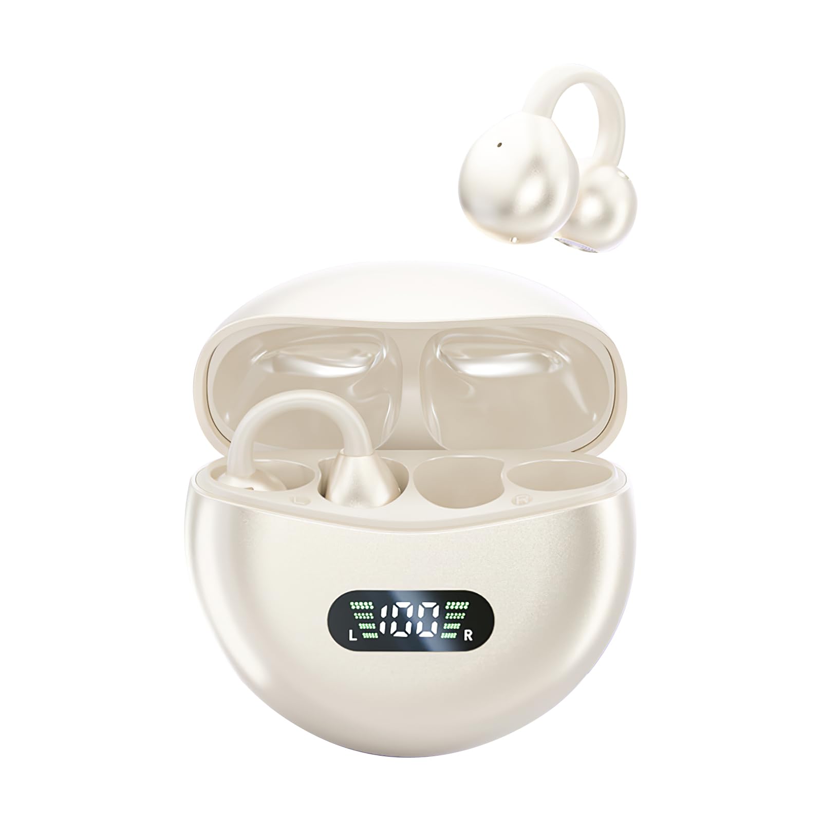 

YIK TUNG [Новые Bluetooth 5.49 наушники 2024] Беспроводные наушники с открытым ухом в стиле манжеты для ушей с технологией направленной передачи, 1 час использования с