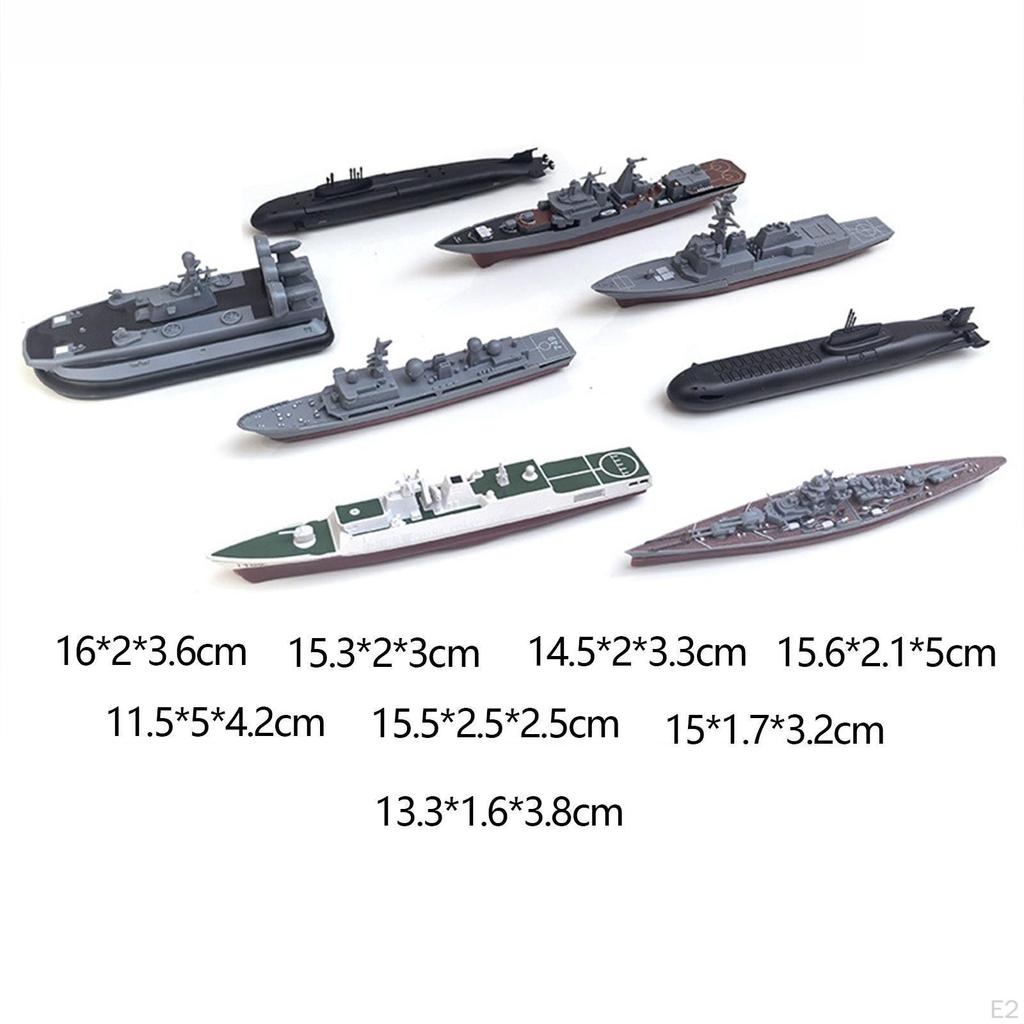 8 Sztuk Model Statku 4D Zabawka Symulacja Rękodzieło Miniaturowy Statek Puzzle Okręt Wojenny dla Dzieci