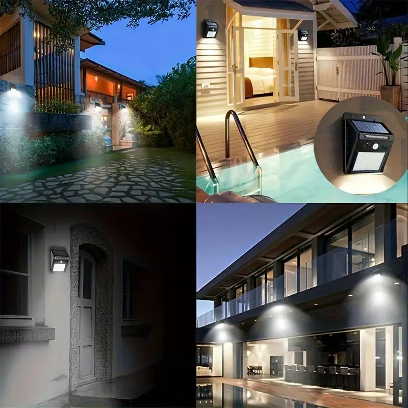 IP45 Waterproof Solar Outdoor Lights Motion Sensor Security Lamp 3 Lighting Modes for Garden Fence Garage Yard Path