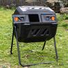 Outdoor Garden Tumbling Composter: Organic Fertilizer Bin for Yard Waste & Fallen Leaves