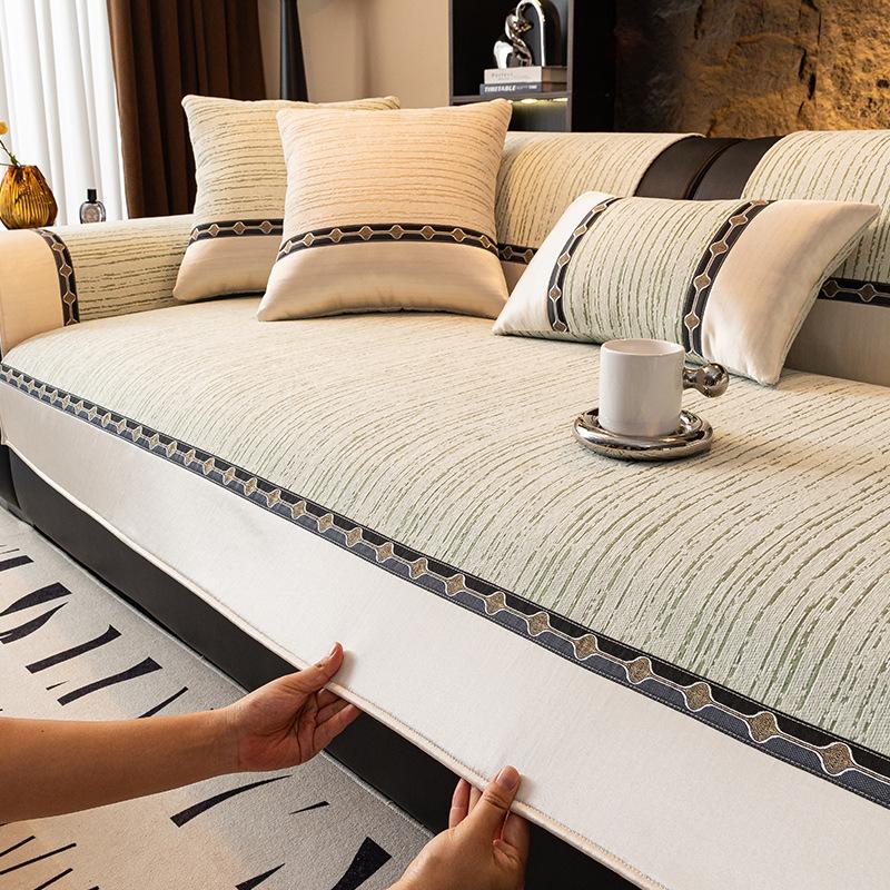 New Thickened Chenille Sofa Cushion Four Seasons Light Luxury High-End Seat Cushion Non-Slip Sand Cover Cloth Towel Hair Cover