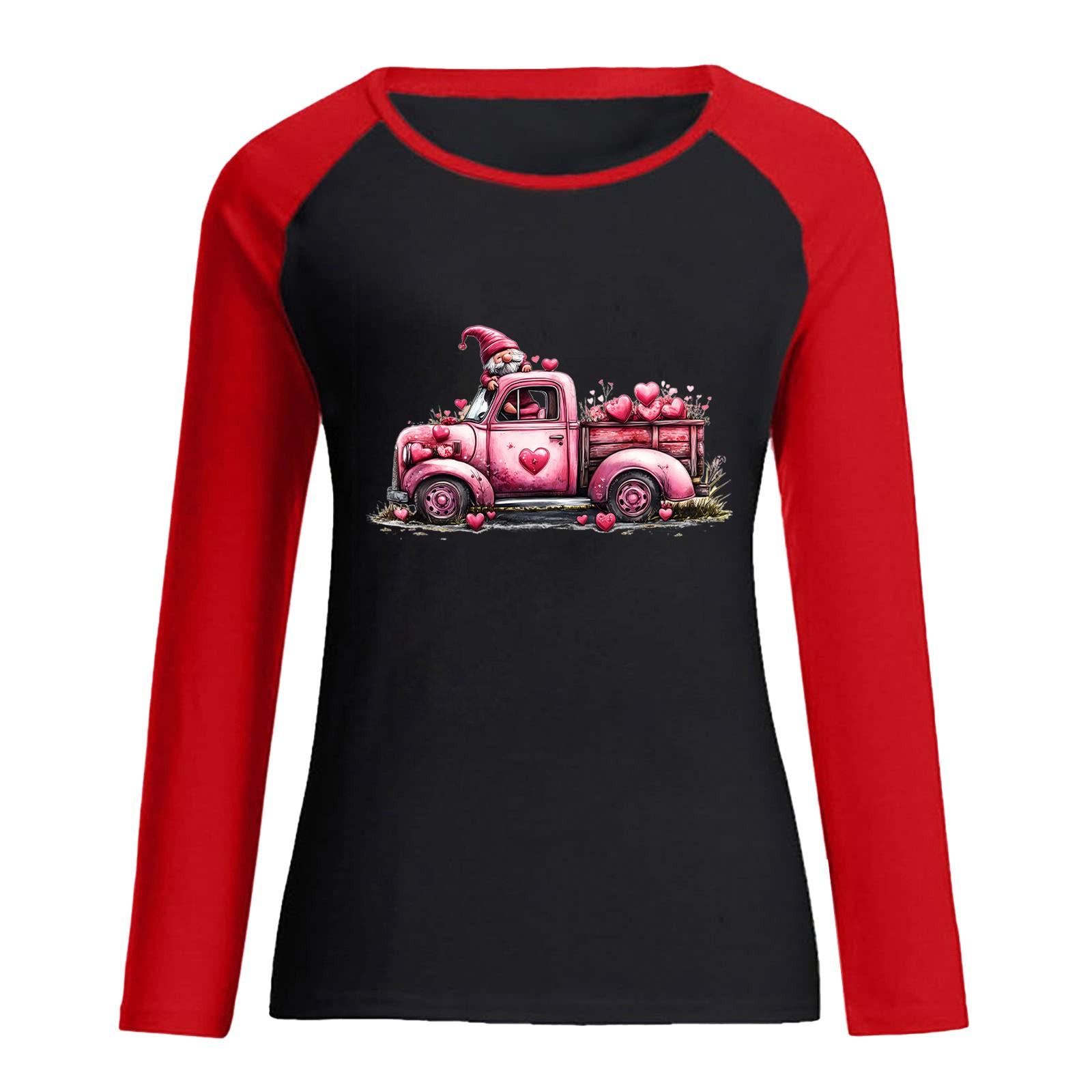 

Женская модная повседневная толстовка реглан с длинными рукавами и круглым вырезом с принтом ко Дню святого Валентина M чёрный