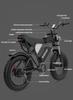 Ridstar Q20 Electric Bike 1000W Powerful Motor 48V20AH Oil Brake 20*4.0inch Fat Tire Ebike Mountain Snow Electric Bicycle