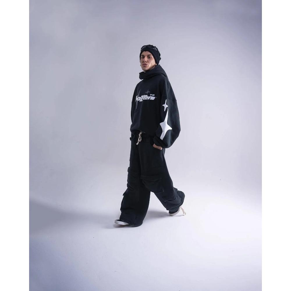 RogueWave Hip Hop Street Pár Mikina Potisk Mikina s Kapucí Volná Ležérní Mikina Tide Pánské Dámské Oblečení