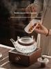 High-Temperature Resistant Pumpkin Glass Tea Set with Striped Design and Tea Infuser