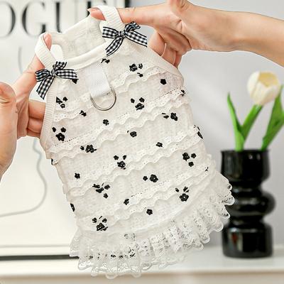 Spring and Summer Breathable Cake Lace Vest Pet Dog Clothing Dog Clothing Cat Clothing Pet Millennium Style