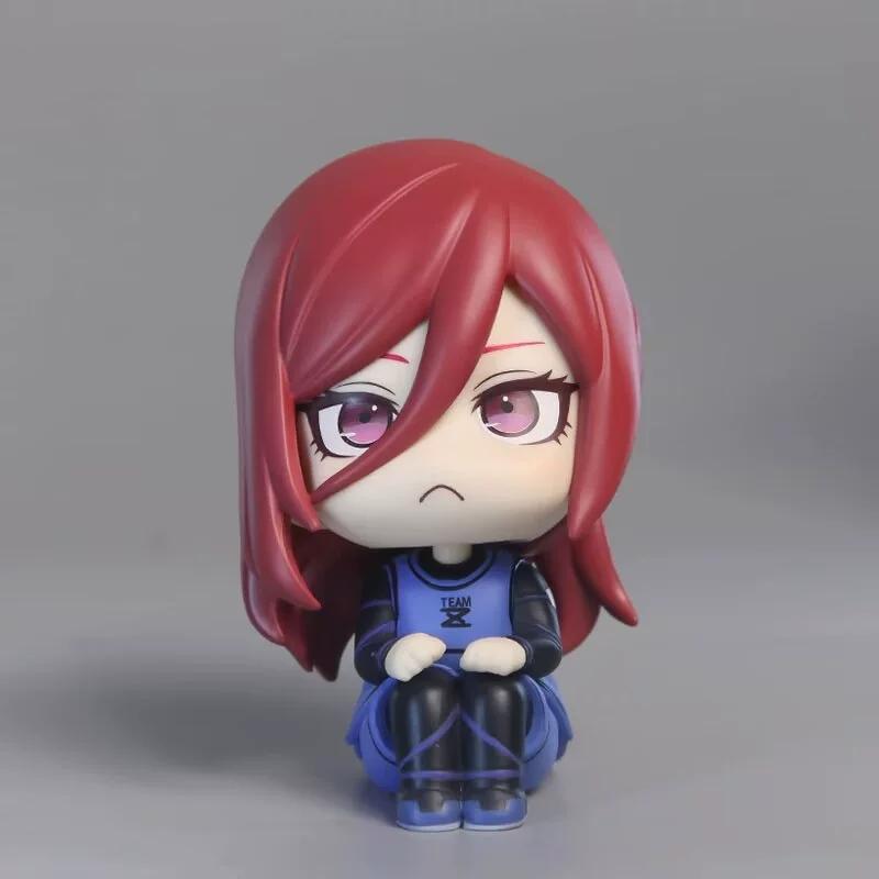 4pcs/Set Blue Lock Cute Seishiro Yoichi Meguru Hyoma Chibi Sitting Figure Soccer Anime Model Toy Desktop Ornament Car Decor Gift