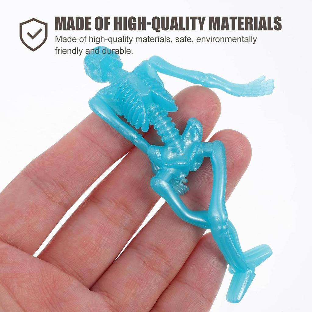 PRETYZOOM 15Pcs Halloween Stretchy Skeleton Toys Skull Sticky Toys Squeeze Toys Bendable Man for Party Favors Goody Bag Fillers Classroom Prizes