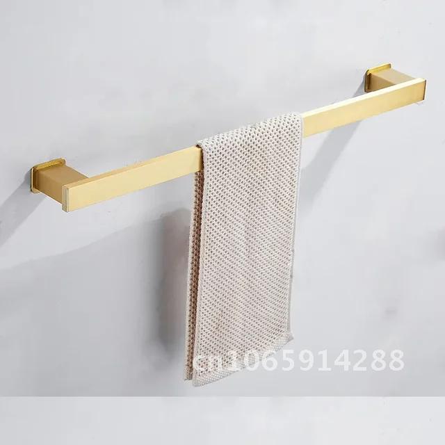 Space Gold Brushed Aluminum Towel Rack Bathroom Wall Bathroom Hardware Rack Towel Storage Holder Mounted Towel Pendant