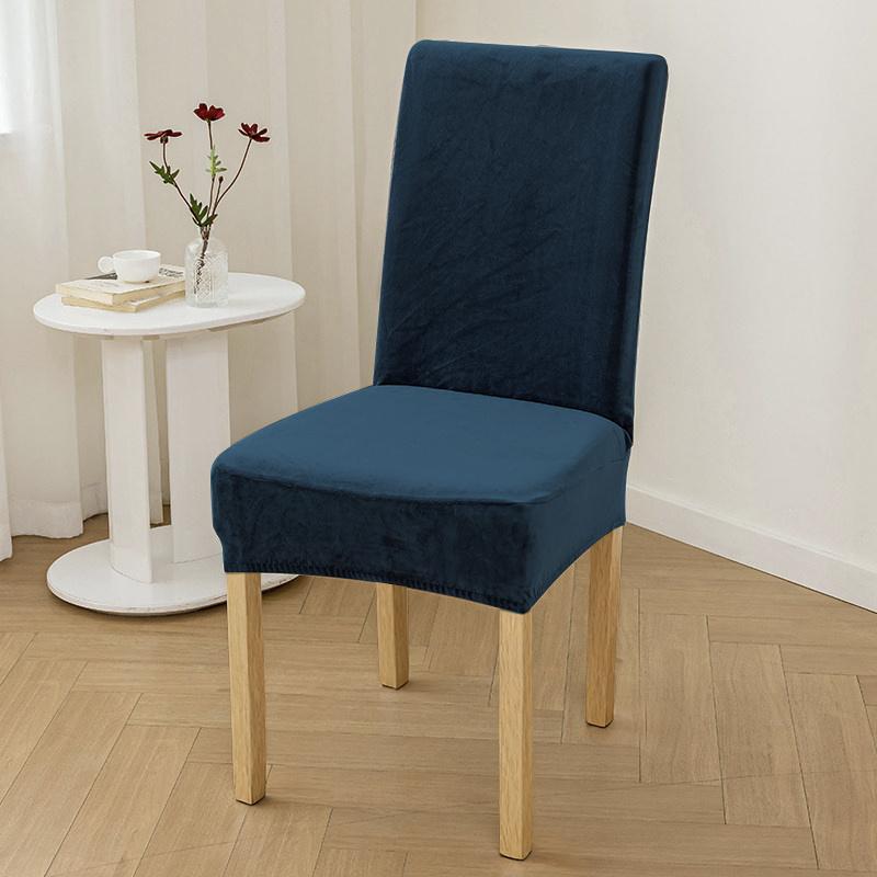 Velvet Dining Chair Cover Dustproof Elastic Soft Chair Seat Cover Slipcover Suitable for Living Room Home Decor Office 1PC