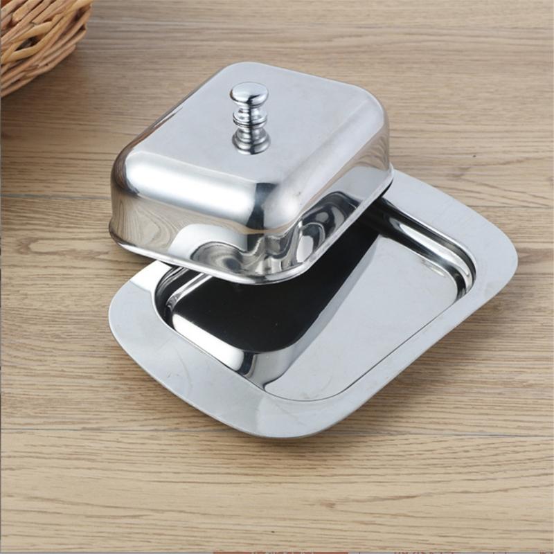 Multipurpose Stainless Steel Cheese And Butter Storage Container Square Design Kitchenwares For Freshness Snacks Baking